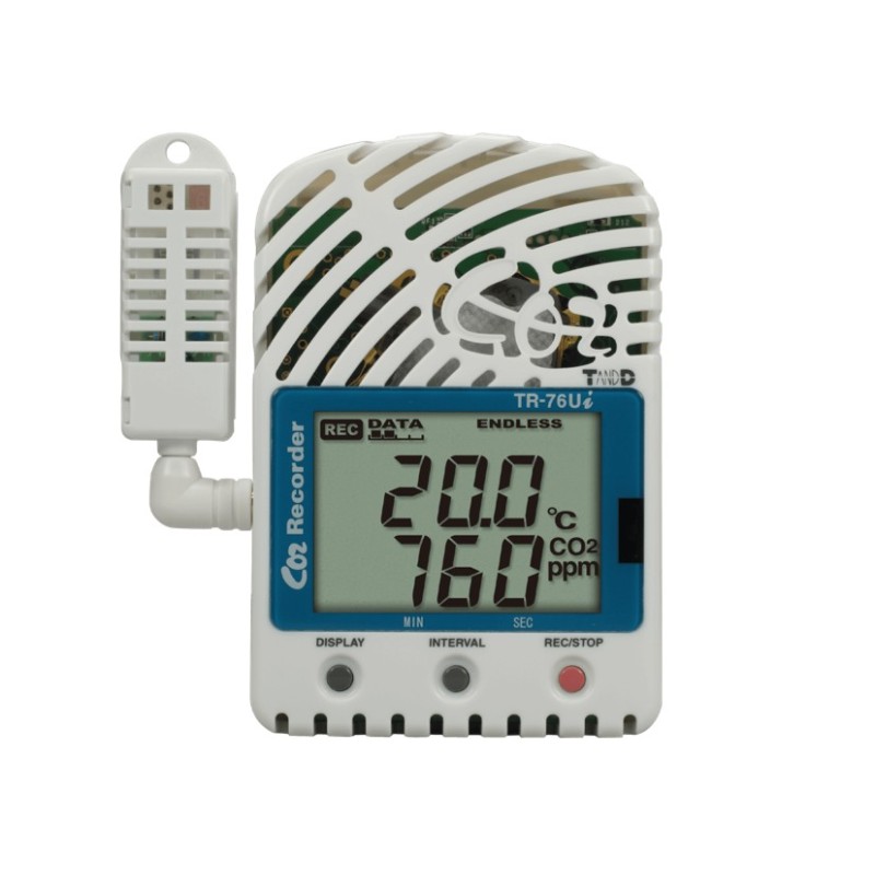 TR-76Ui  Registrador para Medir Temperatura, Umidade e CO2 até 9.999 ppm