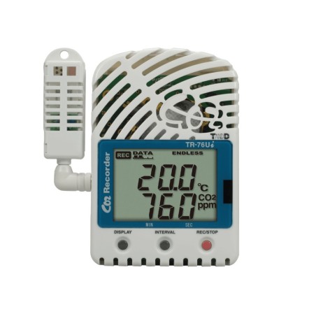 TR-76Ui Registrador para Medir Temperatura, Humedad y CO2 hasta 9.999 ppm