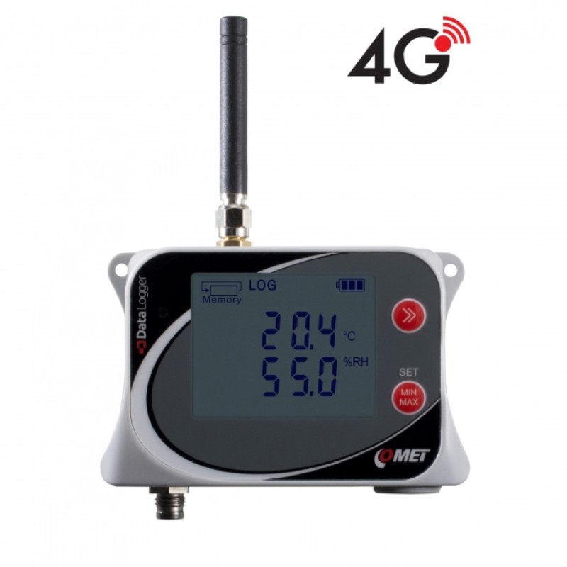 U3121G Registrador de datos de Temperatura y Humedad relativa Inalámbrico IoT para Sonda externa, con Módem 4G integrado