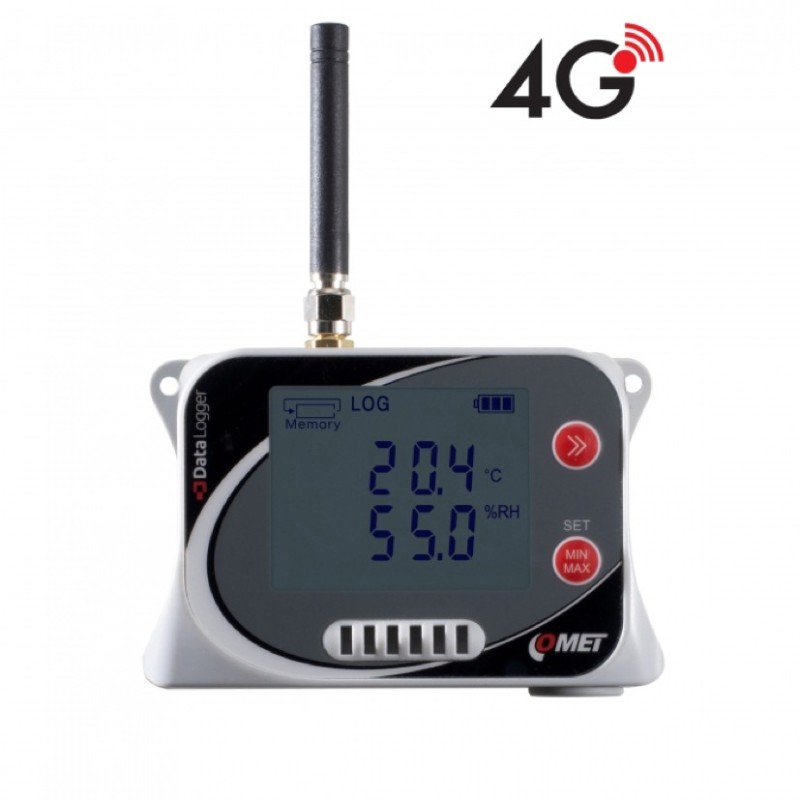 U0121G Registrador de Temperatura IoT sem fio para 2 Sondas externas, com Modem 4G Integrado