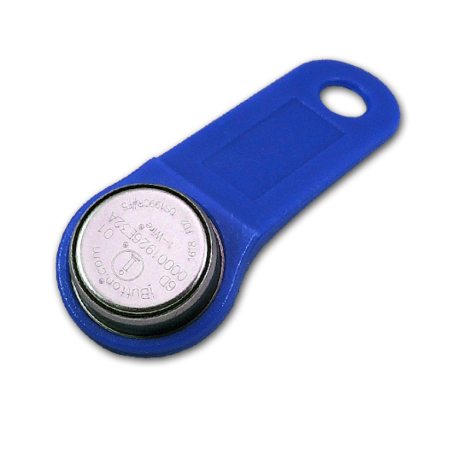 Porta-chaves iButton (azul) Porta-chaves iButton montado com iButton DS1990