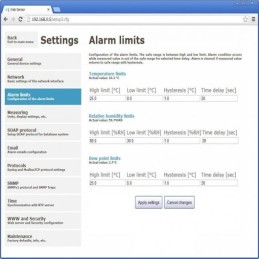 T3610 Web Sensor com PoE - termómetro higrómetro MYJ